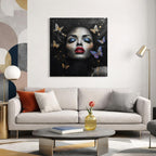 Queen Amara – Butterfly Beauty 12×12 Canvas Wall Art