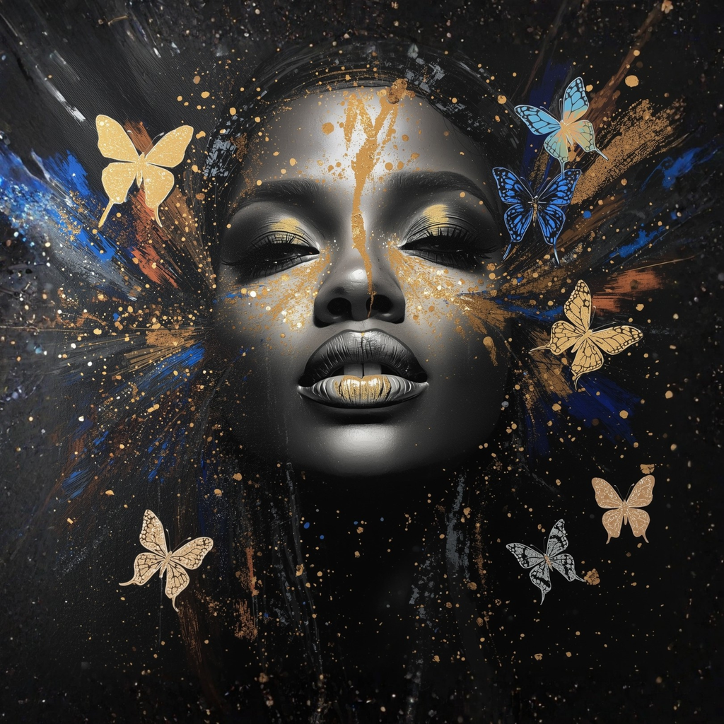 Radiant Grace – Butterfly Beauty 12×12 Canvas Wall Art