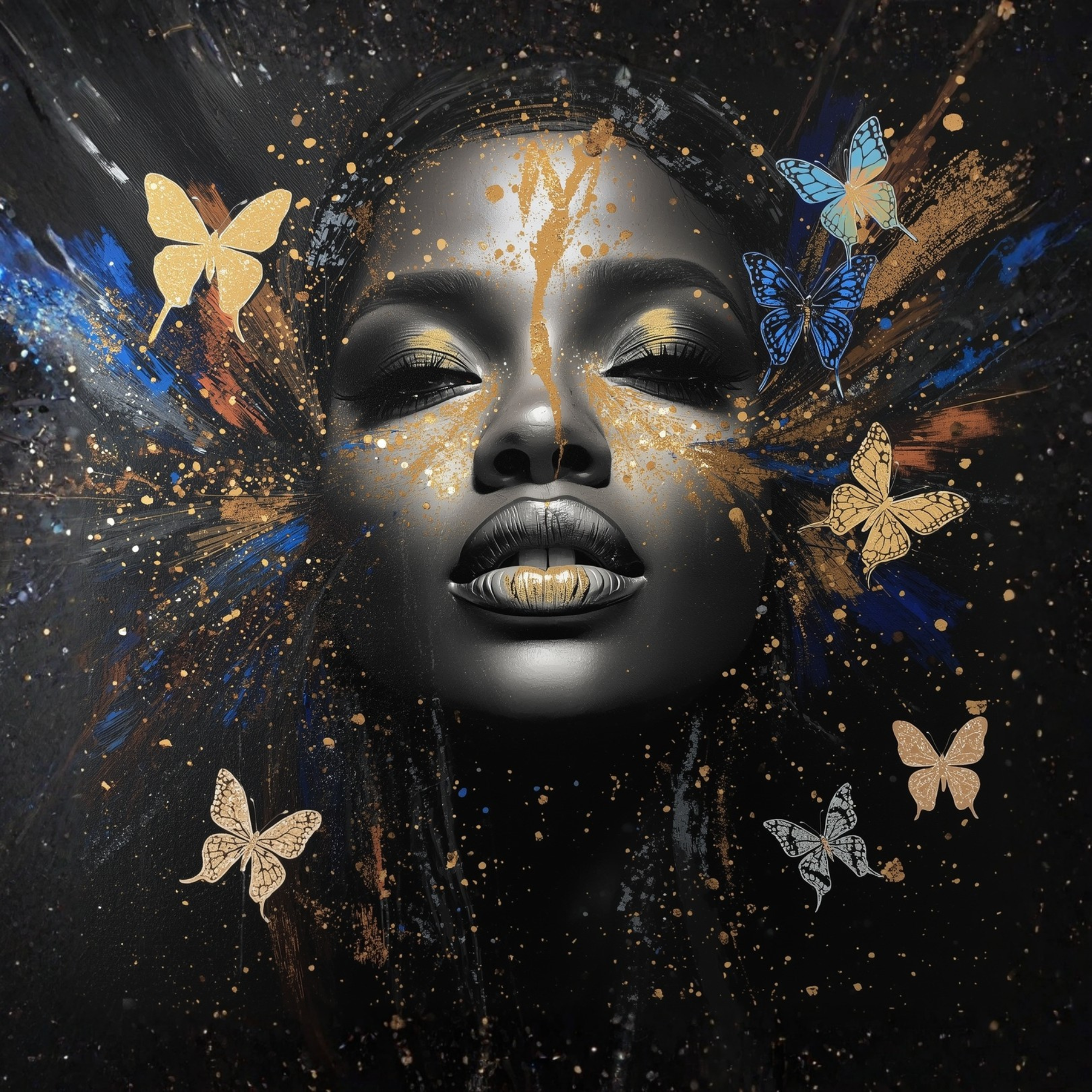 Radiant Grace – Butterfly Beauty 12×12 Canvas Wall Art