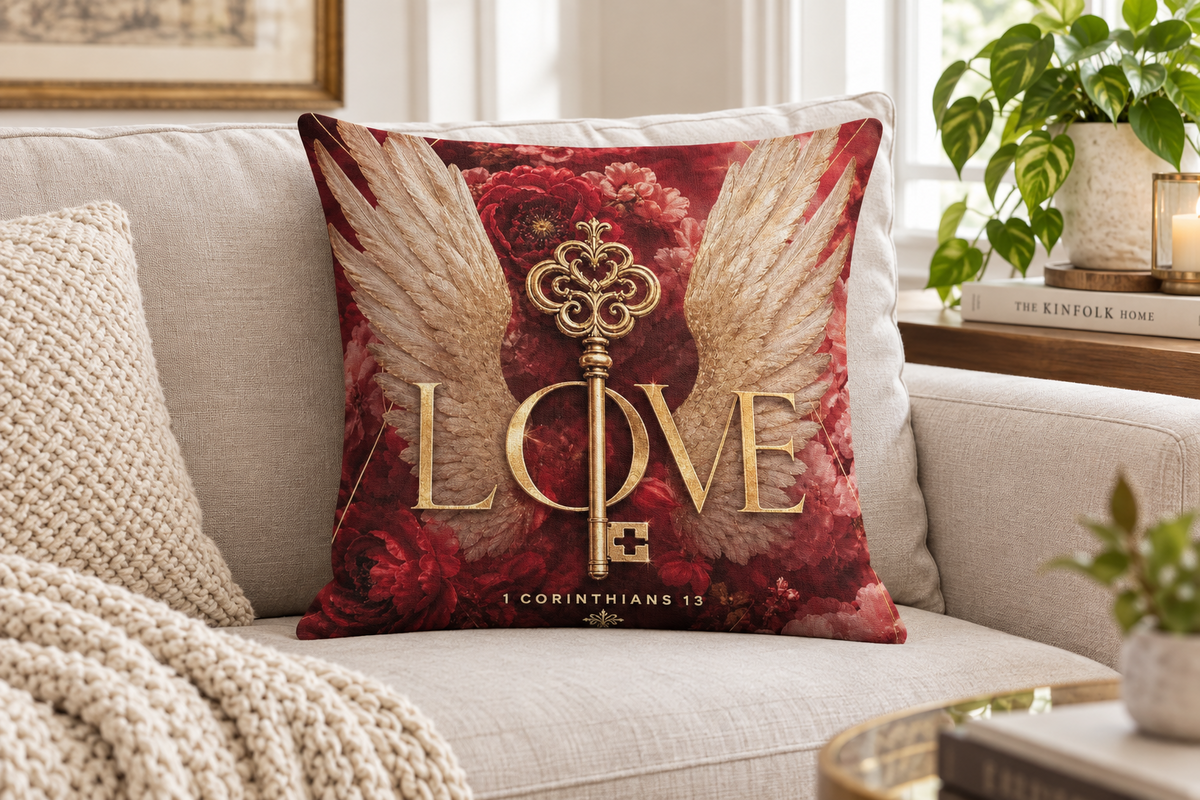 1 Corinthians 13 Love Collection | Wrapped in the Word™ Cotton Pillow V3