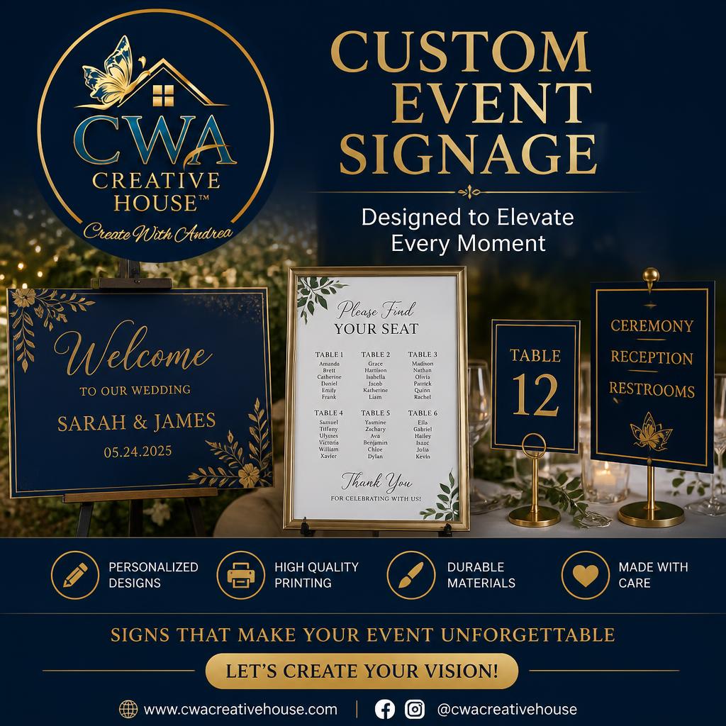 Custom Event Signage (Table Numbers)