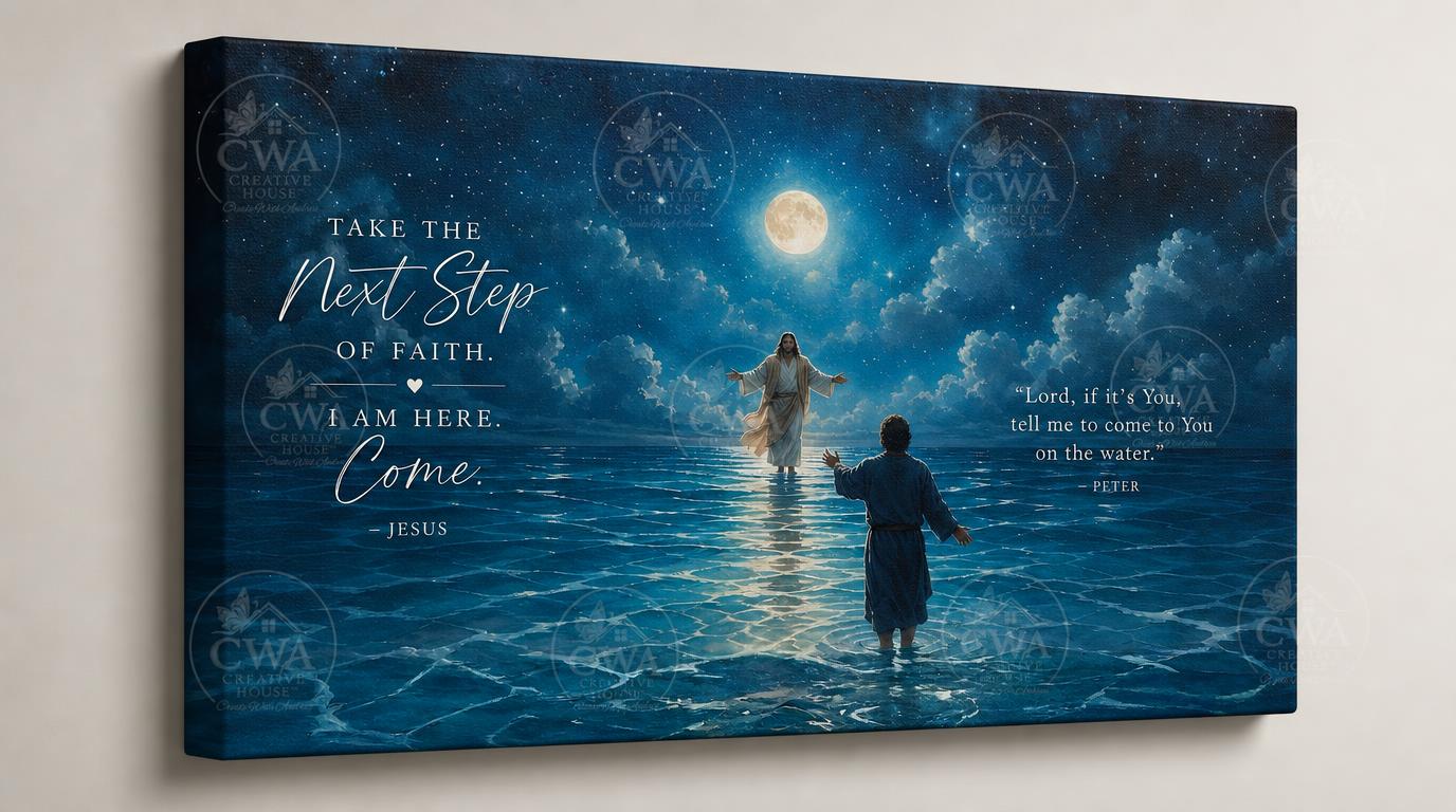 Walk By Faith™ Landscape Wall Art | "Next Step" Jesus Walking on Water