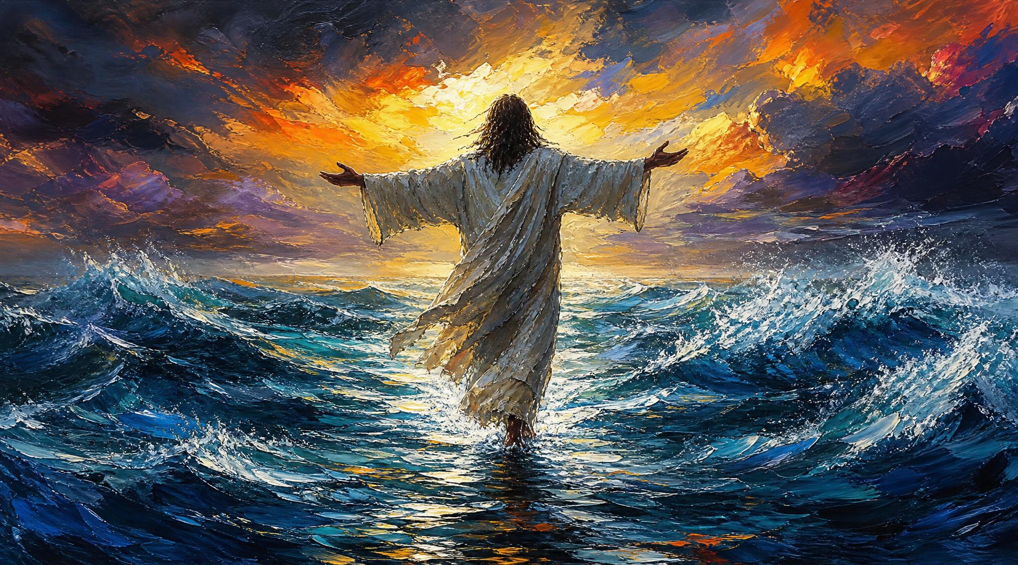 Walk By Faith™ Landscape Wall Art | Jesus Walking on Water