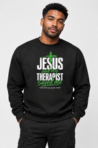 Jesus And My Therapist Saved Me "Green & White"  | Healing Out Loud™ Premium Sweatshirt