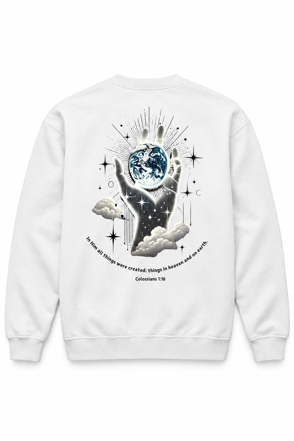 God Made Not Self-Made "Black"| Colossians 1:16 Collection ™ Premium Double-Sided T-Sweatshirt