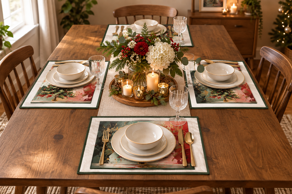 Green Christmas Tree Placemat Set | The Most Wonderful Time of the Year™